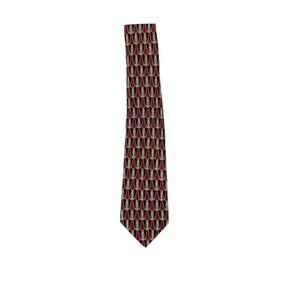 Lanvin Paris Multicolor Geometric Print 100% Silk Neck Tie Classic Office Luxury